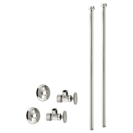 Westbrass Faucet Kit, 5/8" OD x 3/8" OD x 20" Bullnose in Polished Nickel D105KBN-05